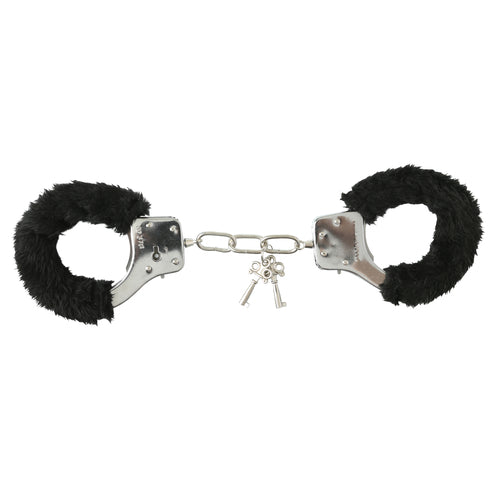Sex and Mischief Furry Handcuffs - Black